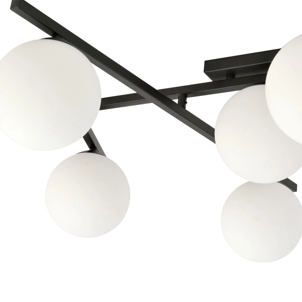 Emibig plafoniera SMART 4 luci E14 nero/opal metallo