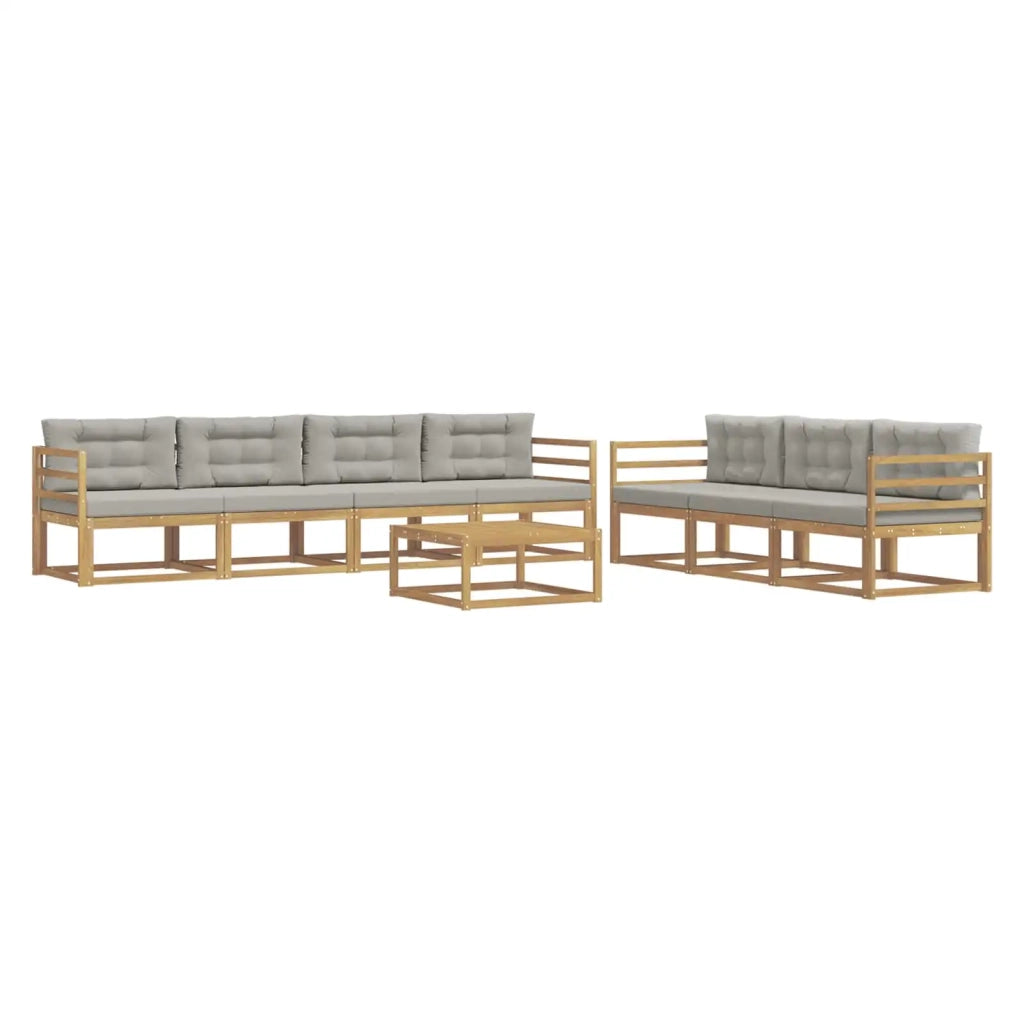 Set di divani da esterno 7 pcs Bianco e Grigio Chiaro 3386150