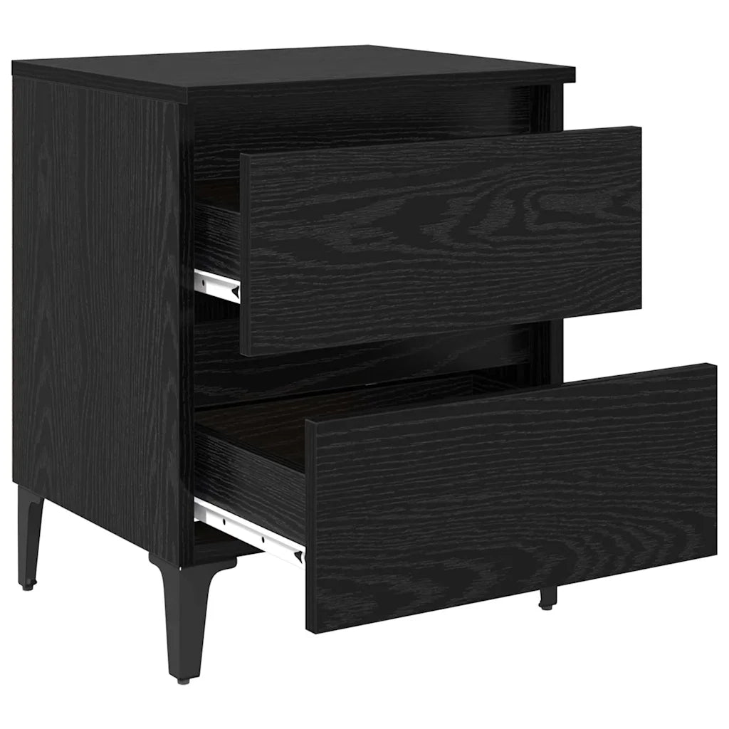 Set di 2 Comodini | Armadio da Notte | Mobiletto da notte Rovere nero 40 x 35 x 50 cm