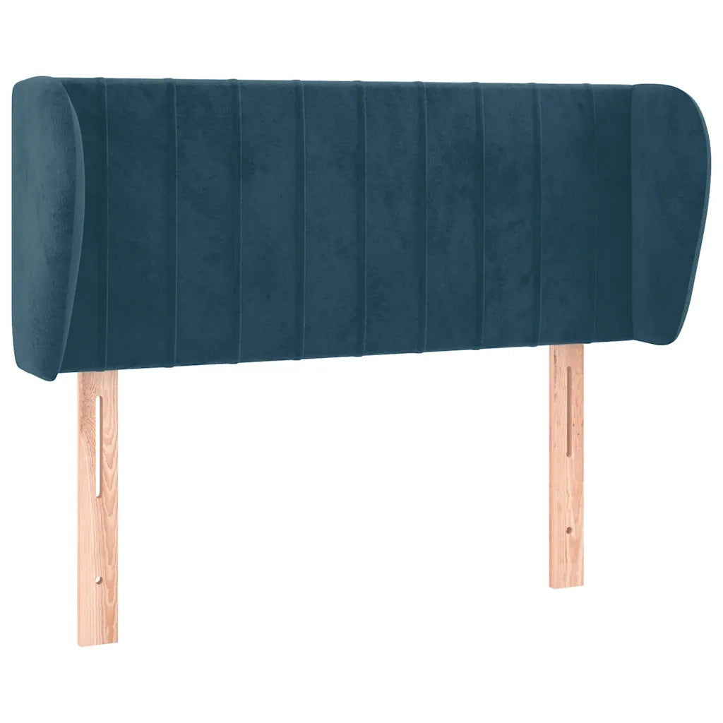 Testiera ad Orecchio-Testata con Orecchie Blu Scuro 93x23x78/88 cm in Velluto 657544