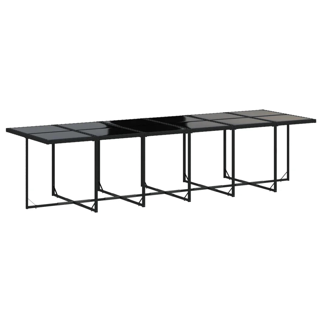 Set da Pranzo da Giardino 13pz con Cuscini Nero in Polyrattan 3277890