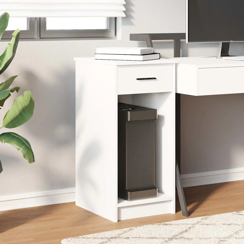 Supporto a Torre per Computer con Cassetto Bianco 35x45x77 cm 858740