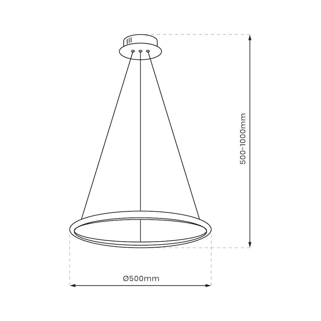 Sospensione LED Milagro Hoop anello Ø50 ottone 27W