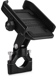 Supporto per Telefono Rotativo 360° Adattabile - Supporto per Telefono per Moto - Supporto per Telefono per Bicicletta - Lega di Alluminio/Acciaio Inossidabile - Compatibile con Telefoni da 4-6 Pollici - Nero - Supporto per Telefono per Moto