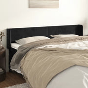 Testiera ad Orecchio Nera 183x16x78/88 cm in Velluto 3118550