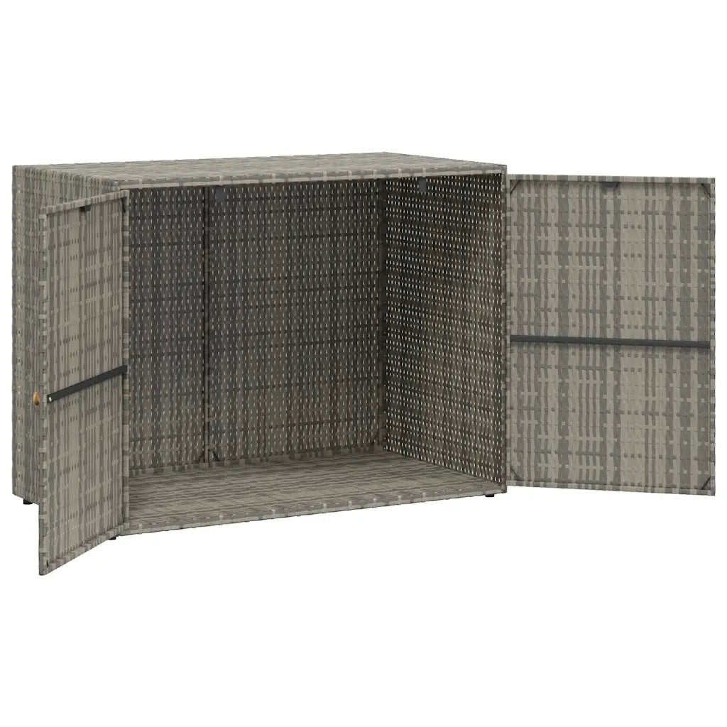 Mobile Portaoggetti da Giardino Grigio 100x55,5x80cm Polyrattan 319869