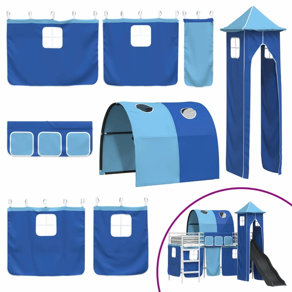 Struttura del letto loft per bambini Bianco e Blu 90 x 190 cm 42020901