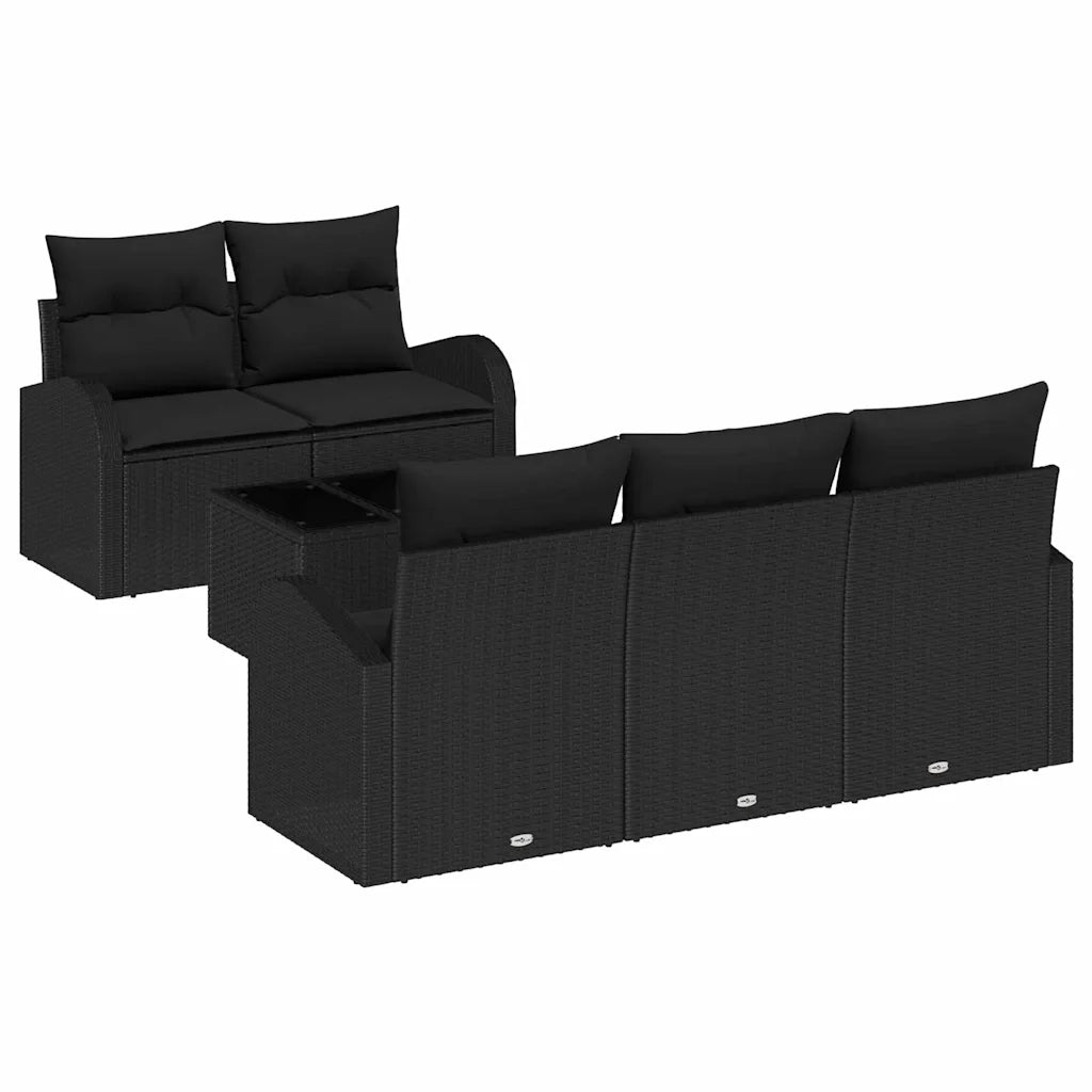Set Divano da Giardino Nero 55 x 55 x 37 cm polyrattan 3345923