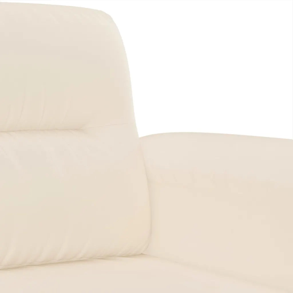 Set Divani 2 pz con Cuscini Beige in Tessuto Microfibra
