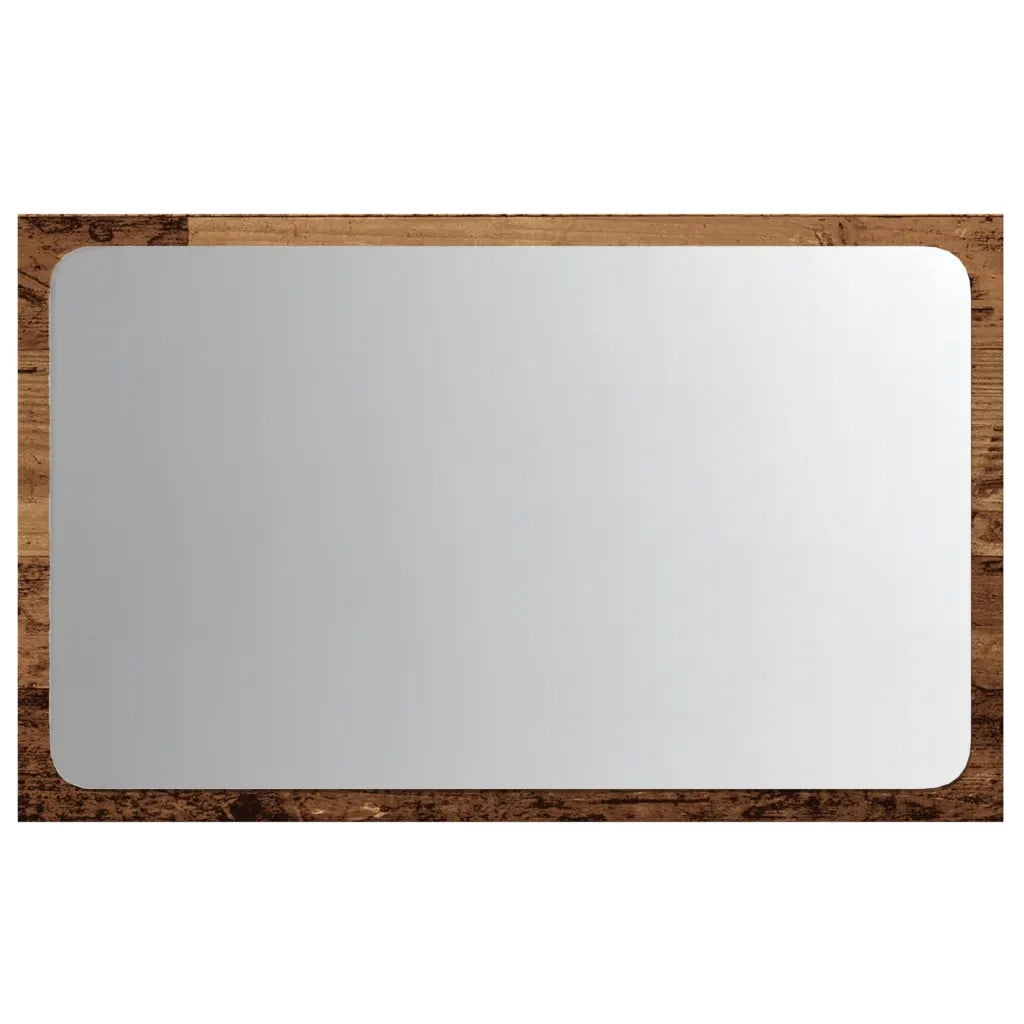 Specchio da Bagno | Specchio decorativo con Luci LED Legno Antico 60x8,5x38 cm