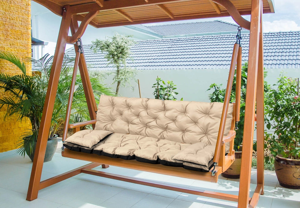 AIO FACTORY Set di cuscini da giardino 120x60x50 cm impermeabili beige