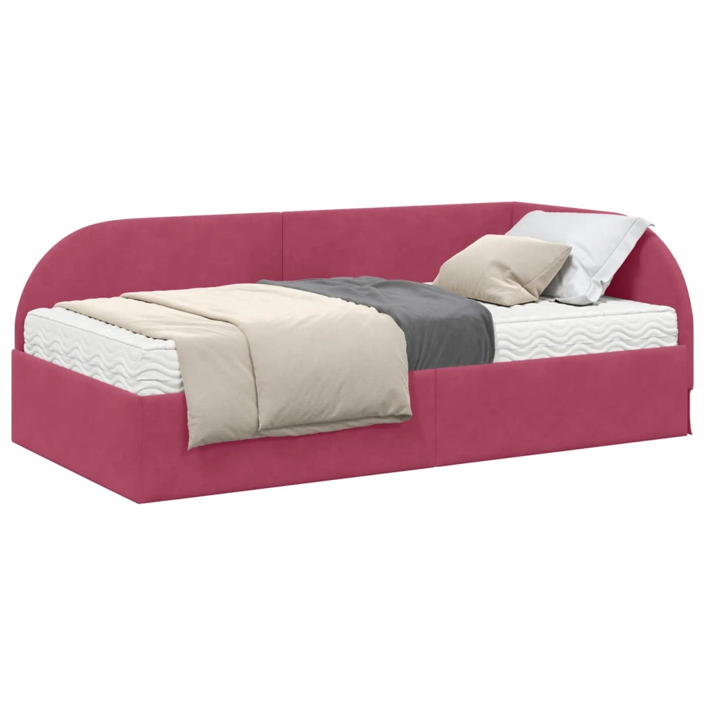 Struttura Letto Angolare con Materasso 2 pcs Verde Velluto