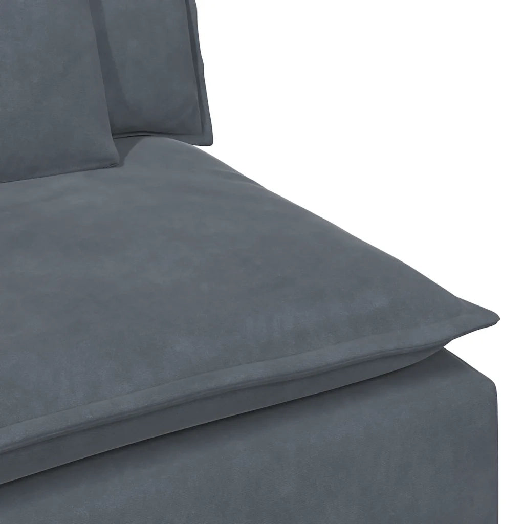 Modulo Centrale Divano Modulare con Cuscini Grigio Scuro 100 cm 212653
