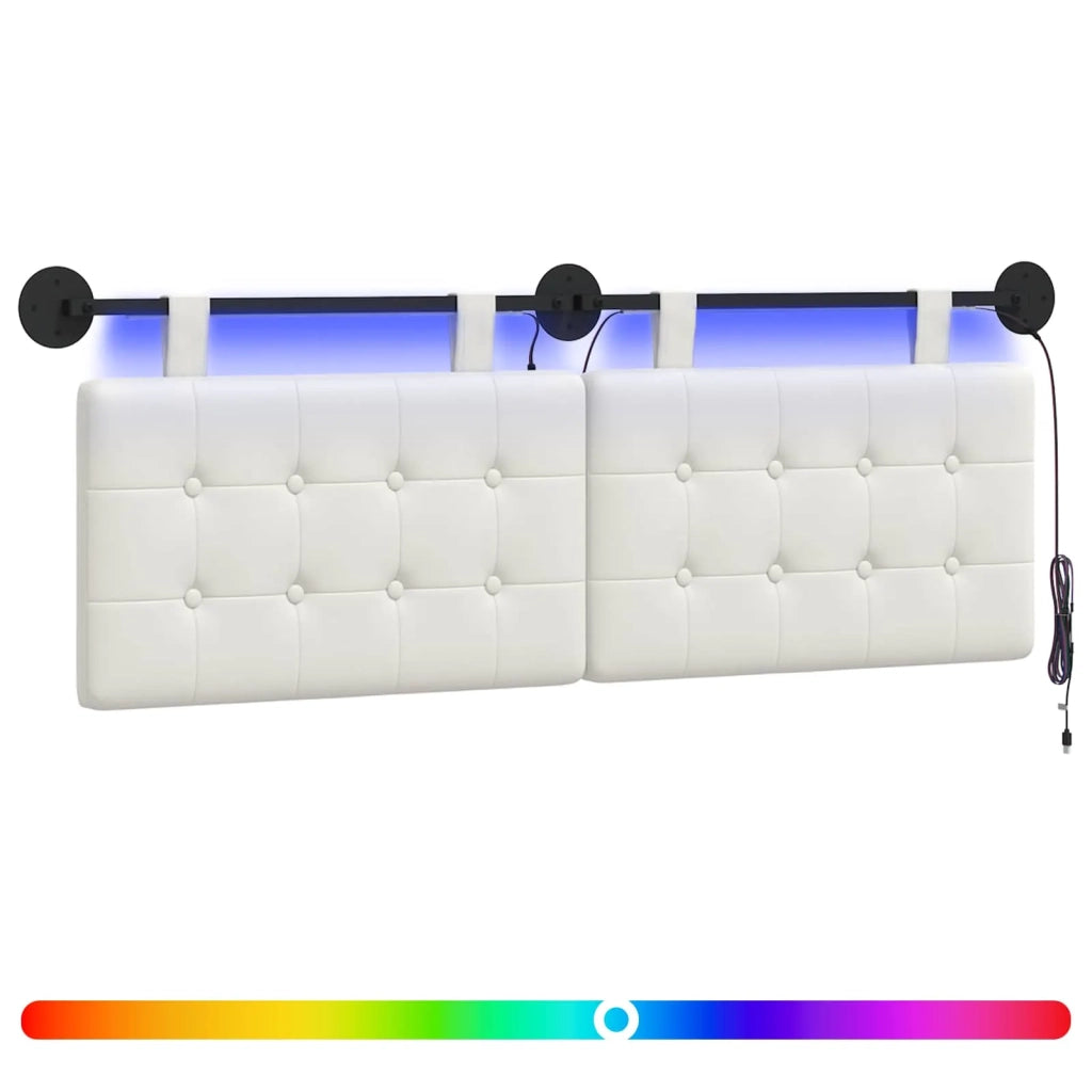 Testiera | Testata sospesa Con luce LED Bianco Similpelle