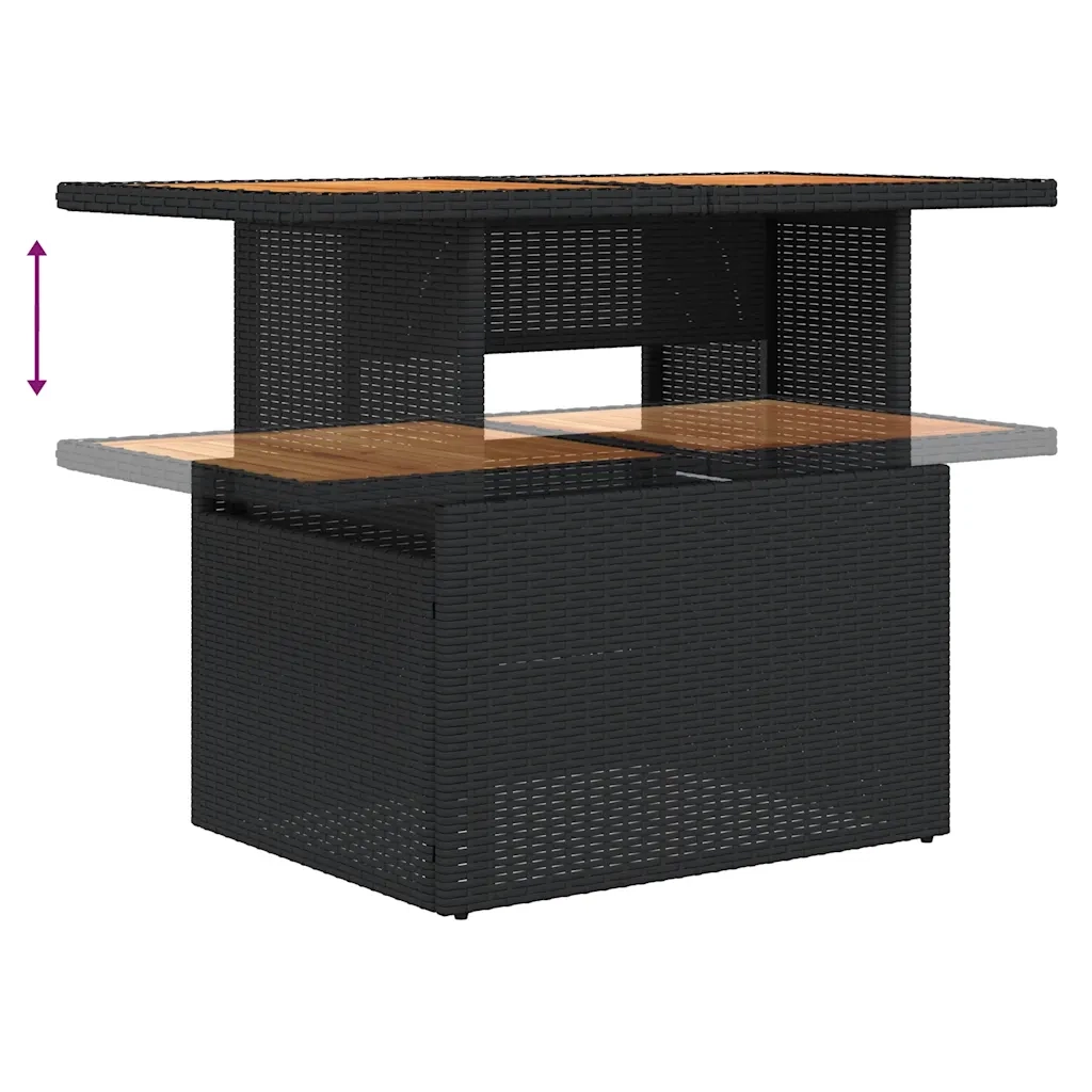 Set Divani da Giardino 5 pz con Cuscini in Polyrattan Nero 3327030