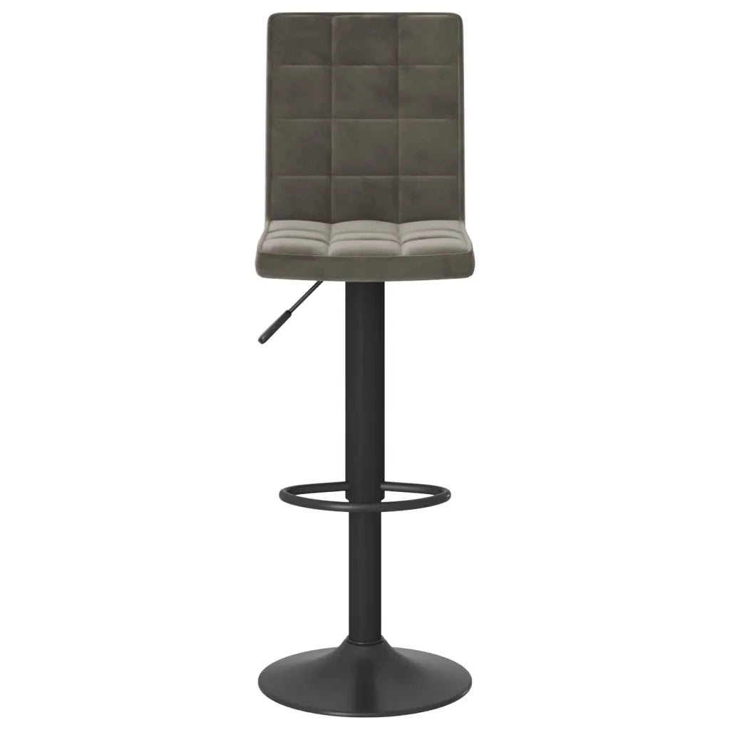 Sgabello da Bar Grigio Scuro in Velluto 335753