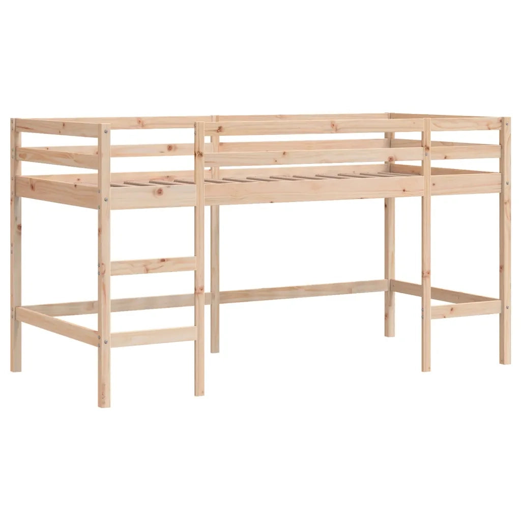 Letto a Soppalco con Tunnel Bambini Rosa 80x200cm Massello Pino 3206984