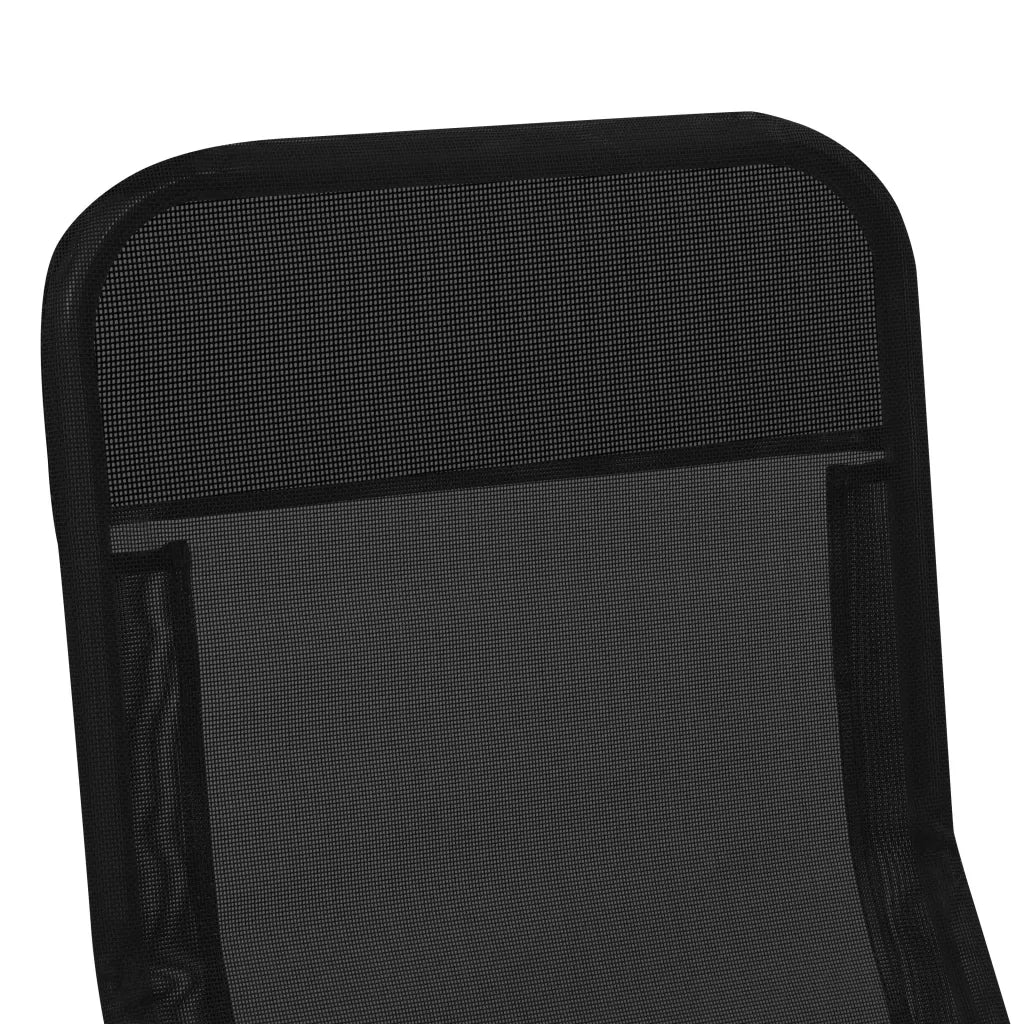 Lettini Prendisole Pieghevoli 2 pz in Textilene Nero 44338