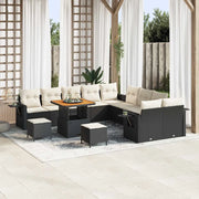 Set Divano da Giardino 13 pcs Nero polyrattan 3361800