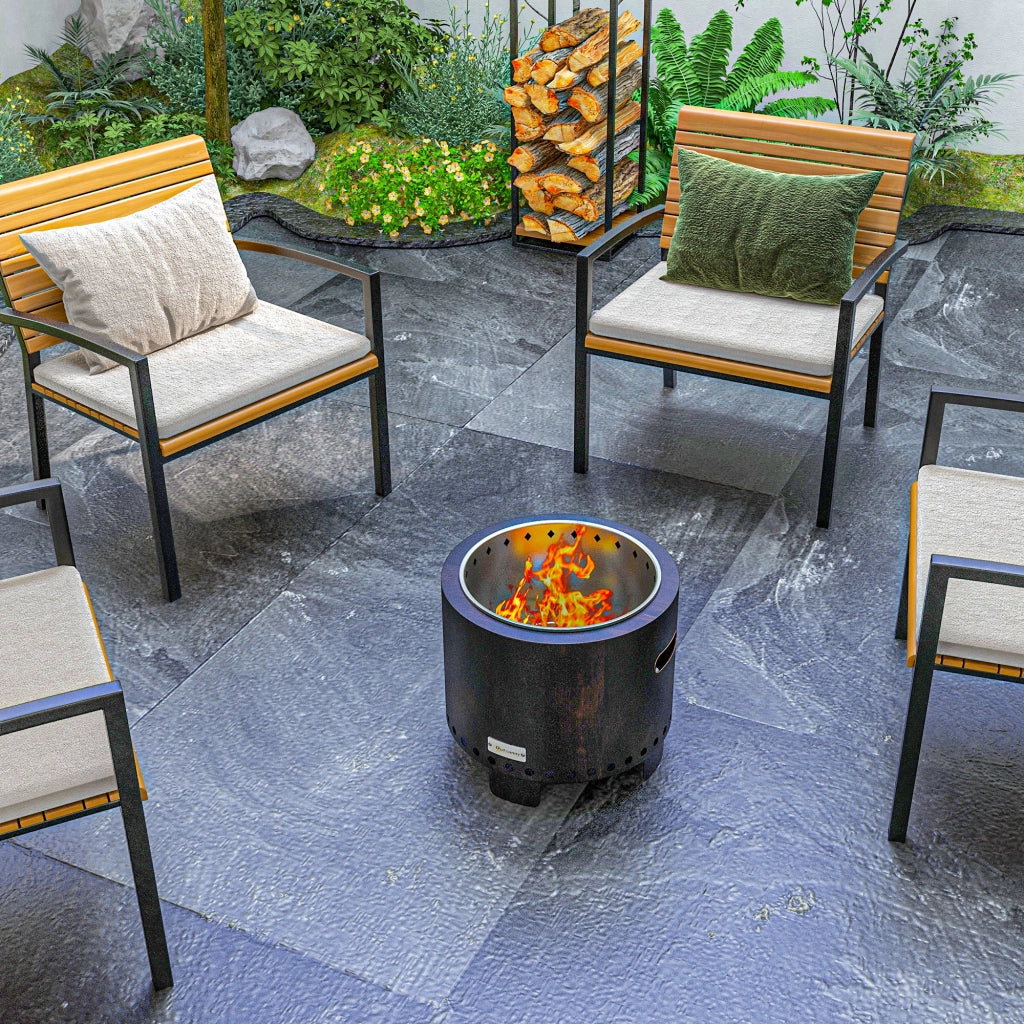 Braciere per esterno in metallo ¨C Minimal ¨C 45x45x42 cm nero bronzo