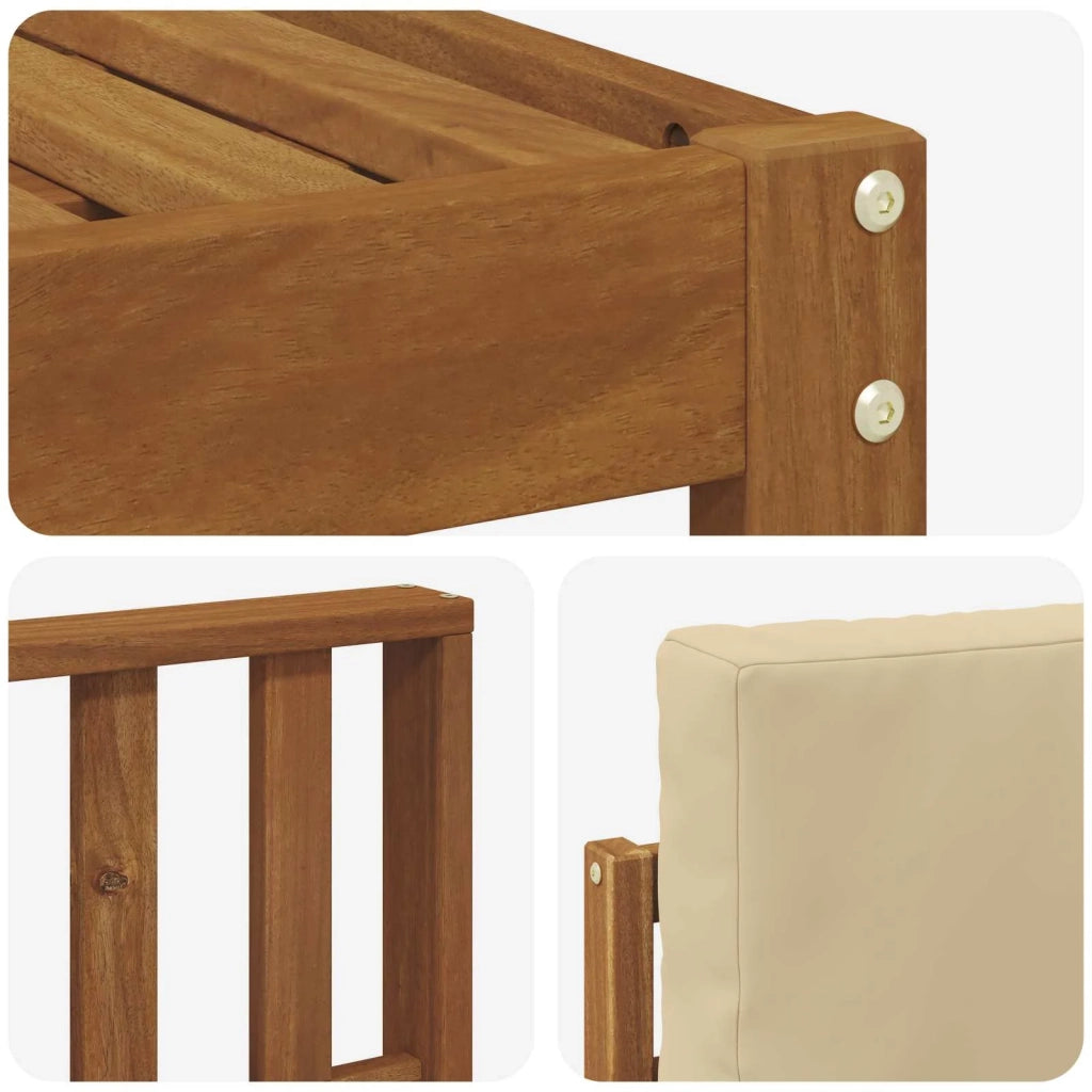 Set di divani da esterno con cuscino 8 pcs Naturale e Beige 3366811