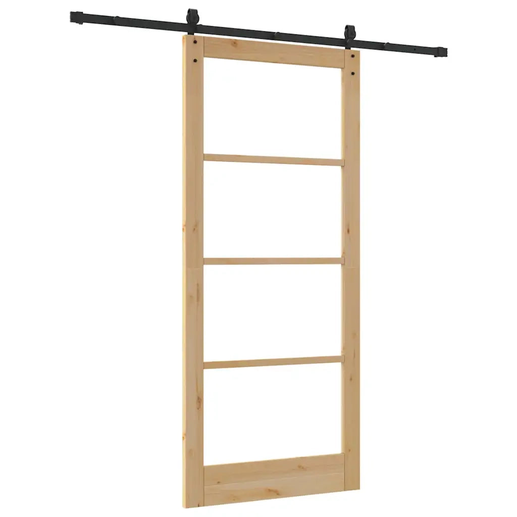 Porta scorrevole Naturale e Nero 93 x 211 cm 3332401