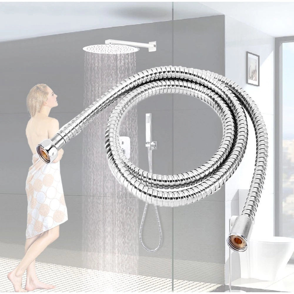 Trade Shop - Tubo Flessibile Per Doccia Vasca Cabina 150cm Laccio In Pvc Rivestimento Cromato -