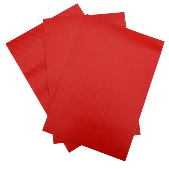 Set di riparazione per barche - Pannelli PVC - Duraturo e impermeabile - Rosso - Kit di riparazione per canoe e kayak - Ideale per lo sport acquatico