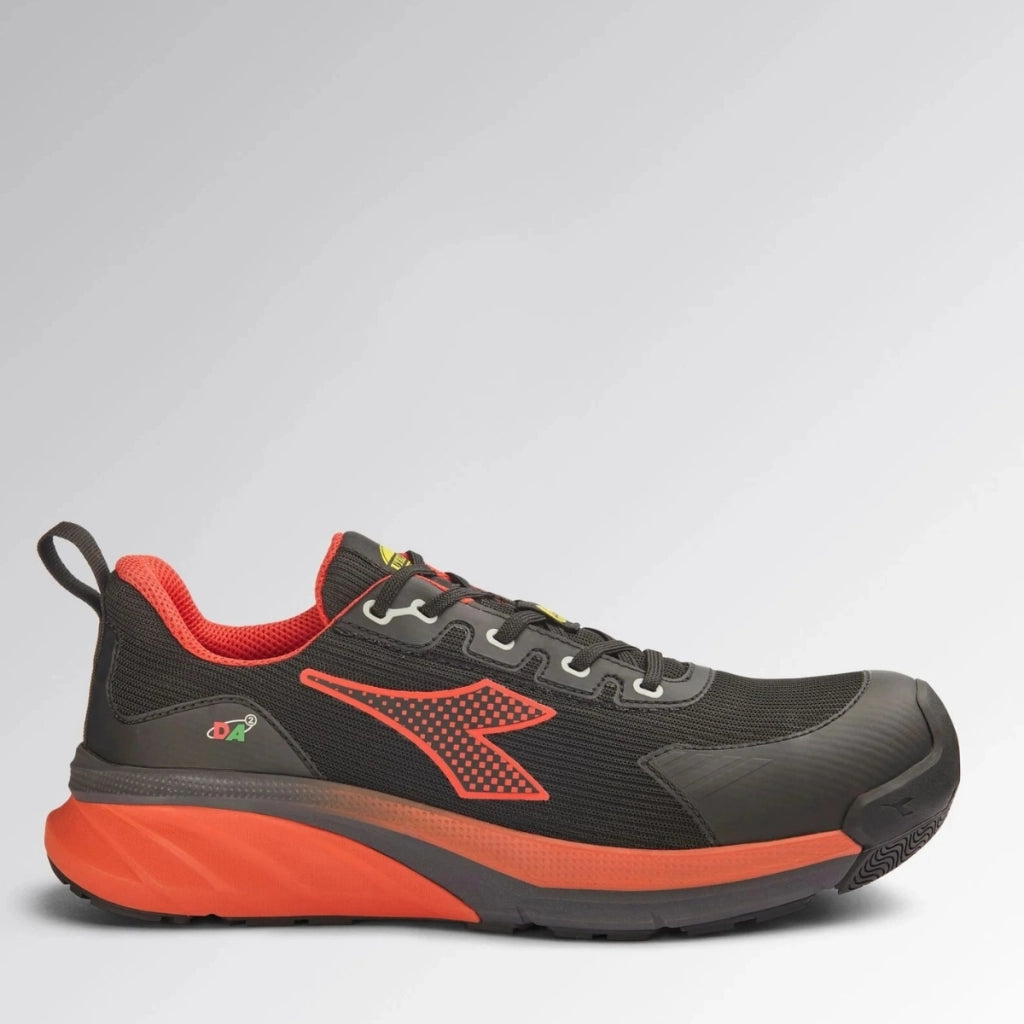 Scarpa Bassa Antinfortunistica S3S SRC Ammortizzata | Diadora Utility Vortex DA2 Nero/Rosso/45