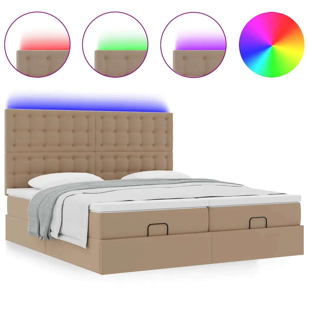 Struttura Letto Pouf con Materassi 200x200cm Similpelle 3314512