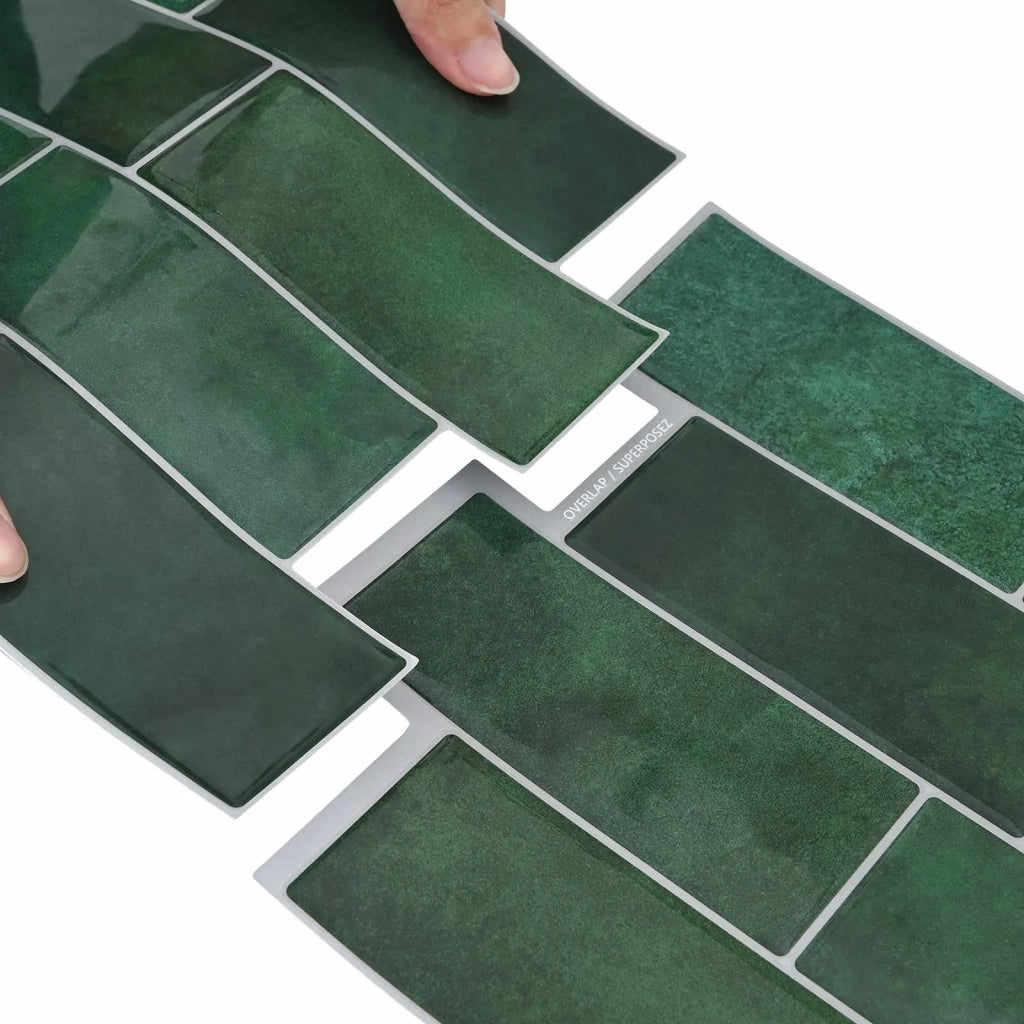 Piastrella subway 20 pz Verde Scuro 29 x 21 cm CFW6420729