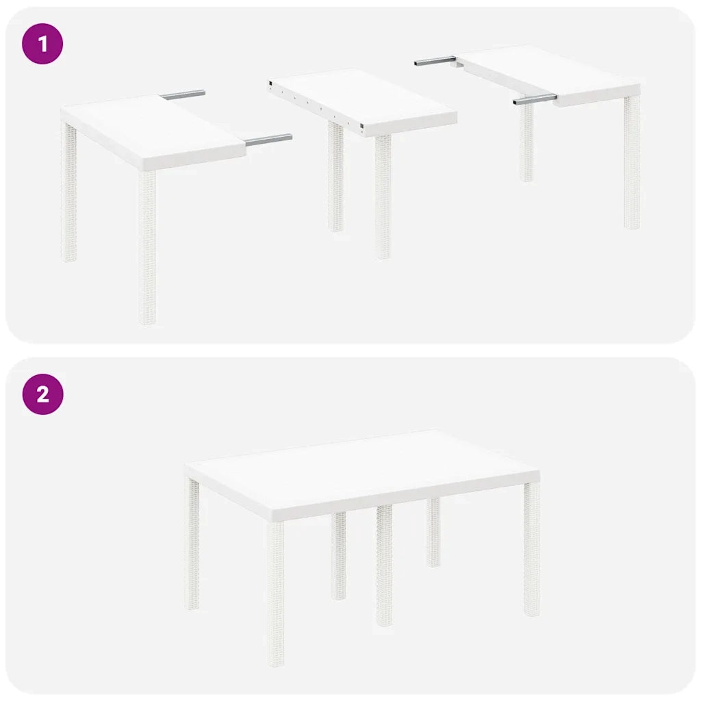 Tavolo da Giardino Bianco 150 x 100 x 73 cm polyrattan 871686