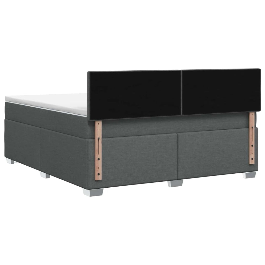 Letto con Box Spring, Materasso e LED Grigio Scuro 140 x 200 cm 3451960