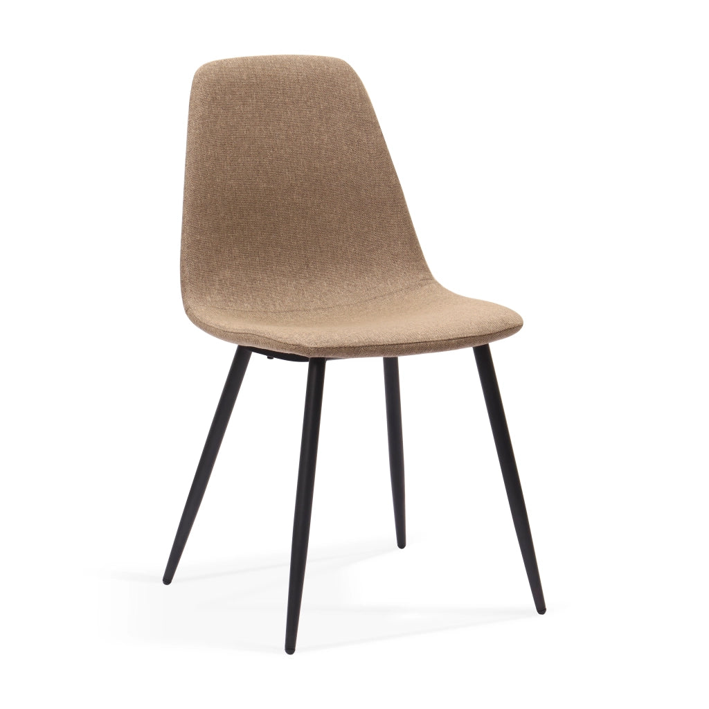 Sedie da Pranzo in Tessuto e Metallo ¨C MINIMAL ¨C Set 2 Pezzi, Verde Scuro