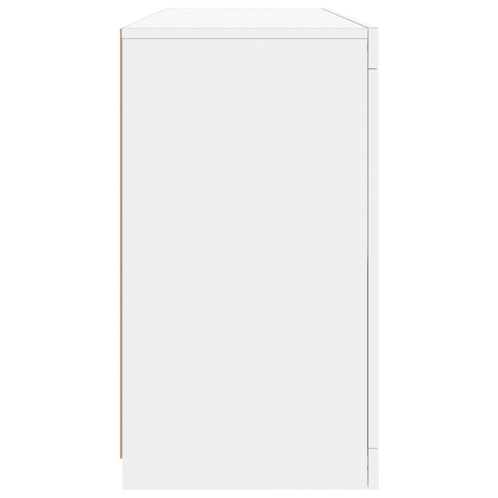 Credenza con Luci LED Bianca 142,5x37x67 cm 3209065