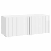 Mobile Porta TV da Muro-Credenza per TV sospesa Bianco Lucido 78,5 x 31 x 30 cm 236707