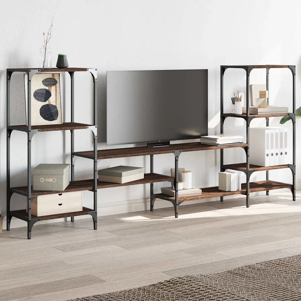 Mobile TV | Armadietto TV | Mobile Porta TV Rovere Marrone 206,5x28,5x95 cm in Legno Multistrato