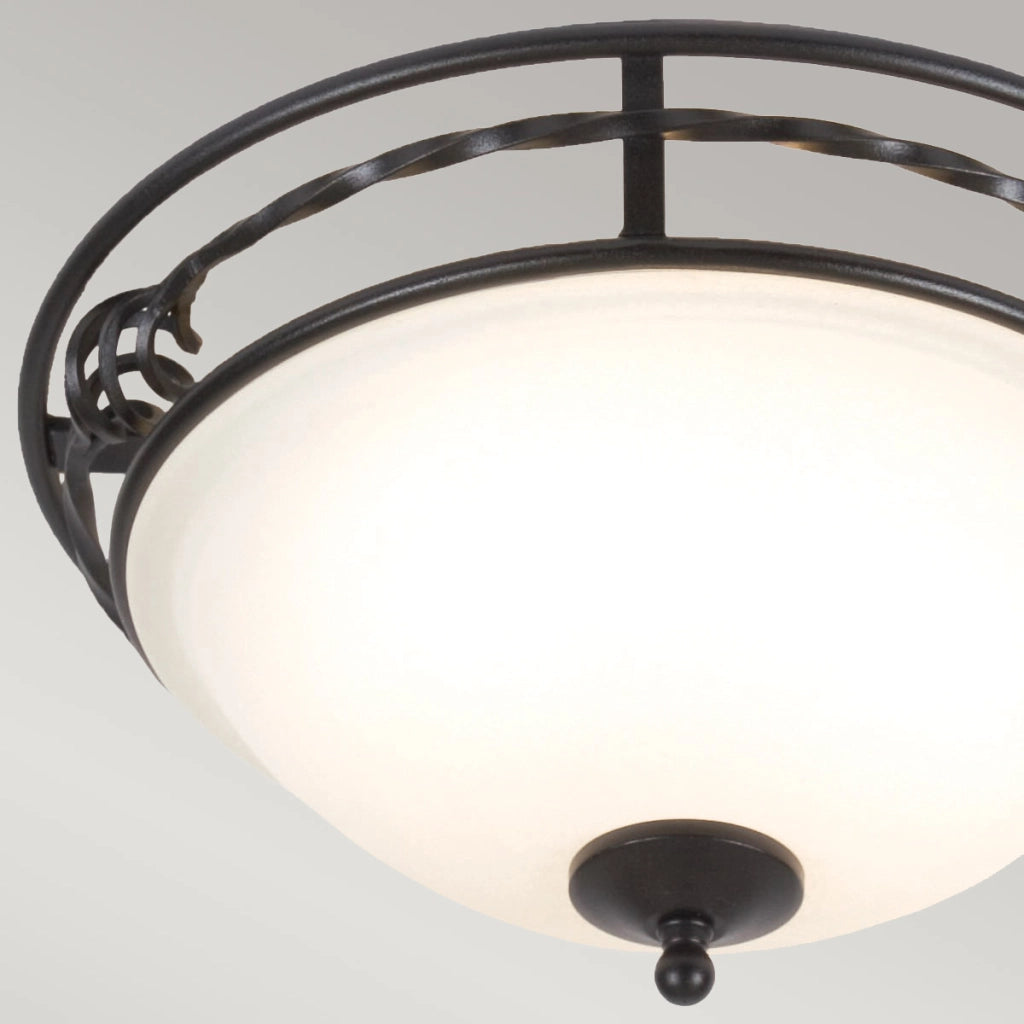 Plafoniera rotonda 36,5 cm 2xE27 nera Pembroke Elstead