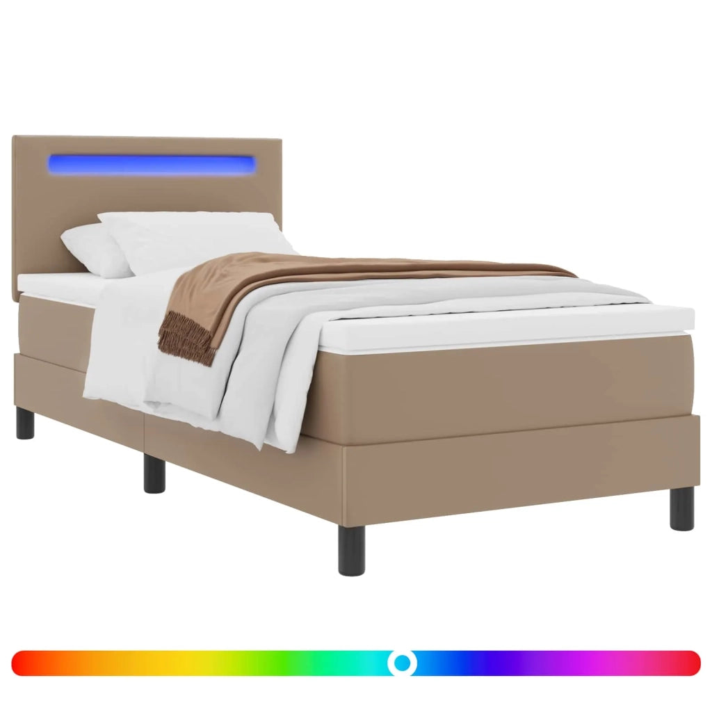 Letto a molle Cappuccino 90 x 200 cm Pelle sintetica 3339035