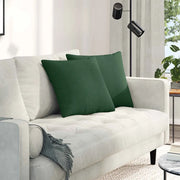 Cuscini da Divano 2 pcs Verde Scuro 45 x 45 cm Tessuto in Cords 42013951