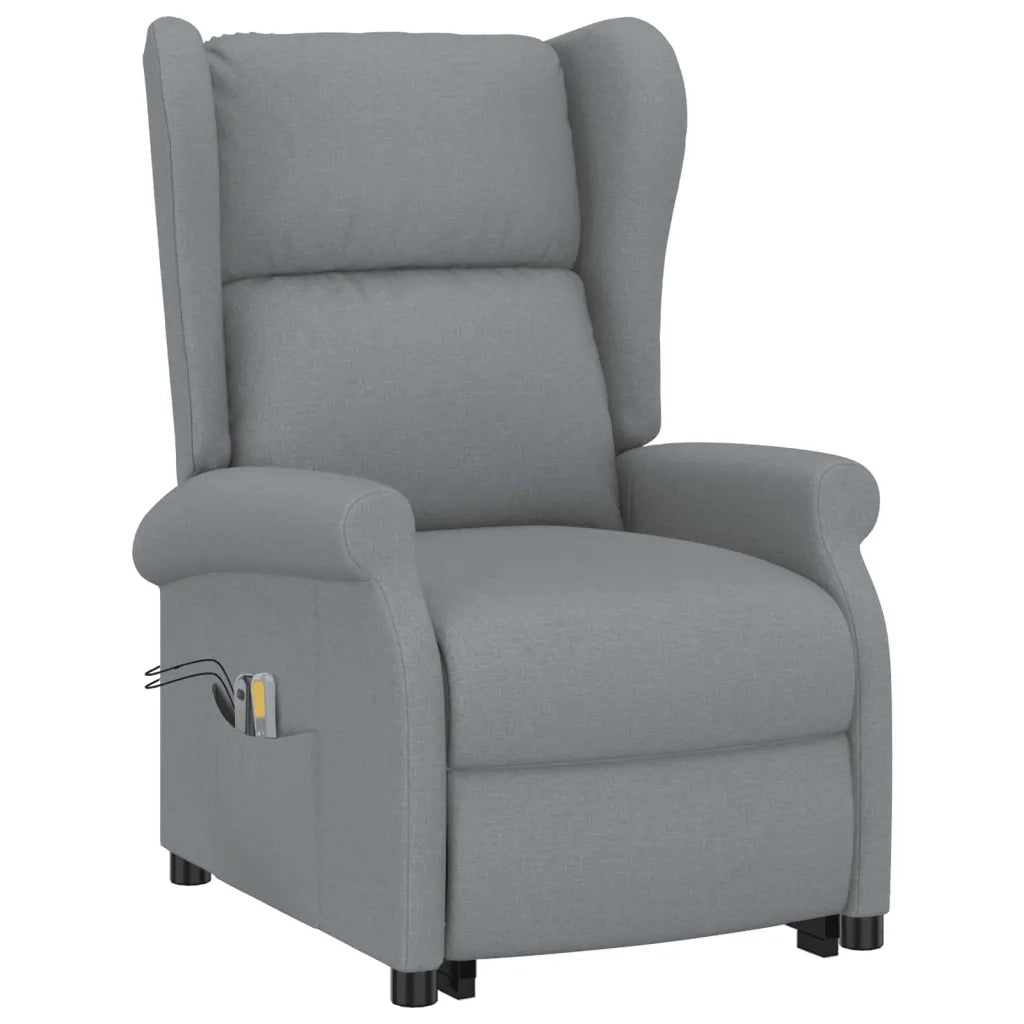 Poltrona Alzapersona Massaggiante Grigio Chiaro Tessuto 289740