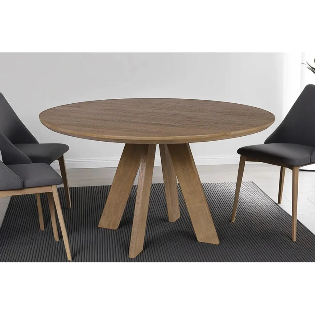 Tavolo da pranzo ELYA – Rotondo diametro 120 cm – Legno massiccio di mango – Stile rustico