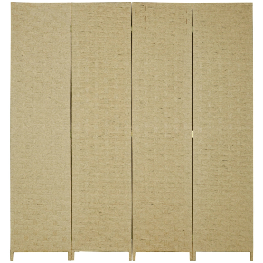 Paravento Separ¨¦ da Interno a 4 Ante in Legno, Pieghevole e Salvaspazio Altezza 170cm, Marrone