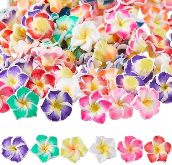 Fioriera a forma di fiori di Hawaï - Fioriere 3D - Fioriere in plastica - Creazione di gioielli - 80 pezzi - 2 mm di diametro
