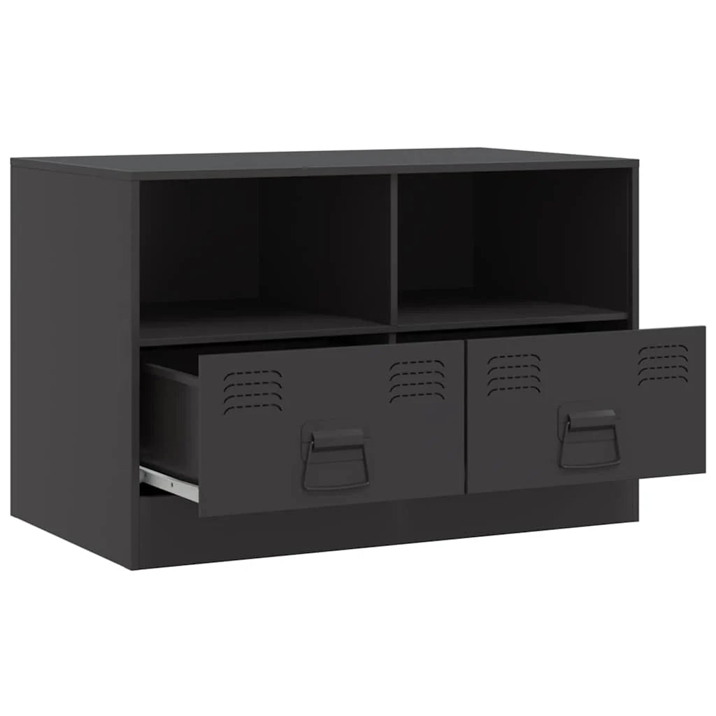 Mobile TV multimediale mensola TV credenza TV adatto per sala da pranzo soggiorno camera da letto 67 x 39 x 44 cm acciaio nero 02_0026147