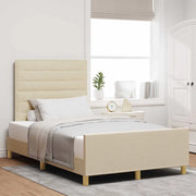 Struttura del letto con testiera Crema 120 x 190 cm Tessuto 3344639