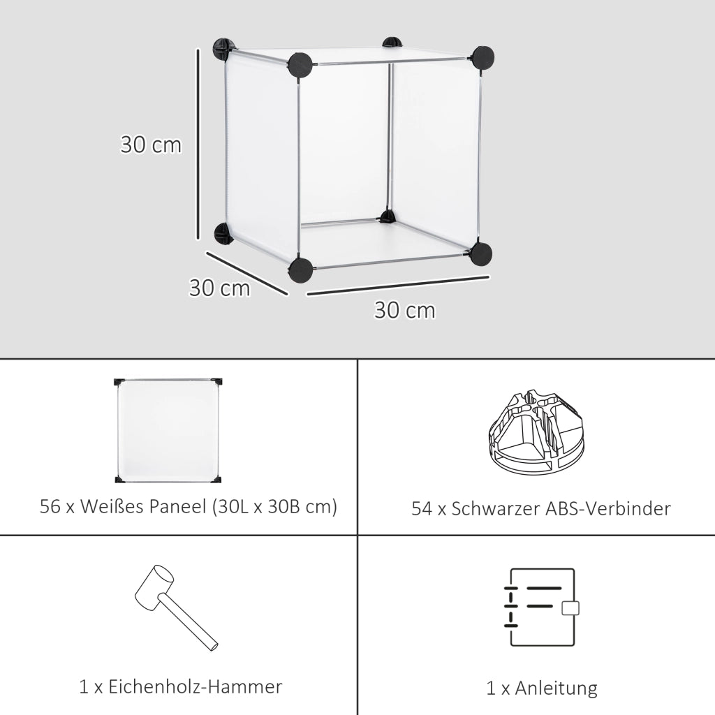 Sistema scaffali modulare con 16 cubi ¨C Minimal ¨C Nero e bianco 80x30x24 cm