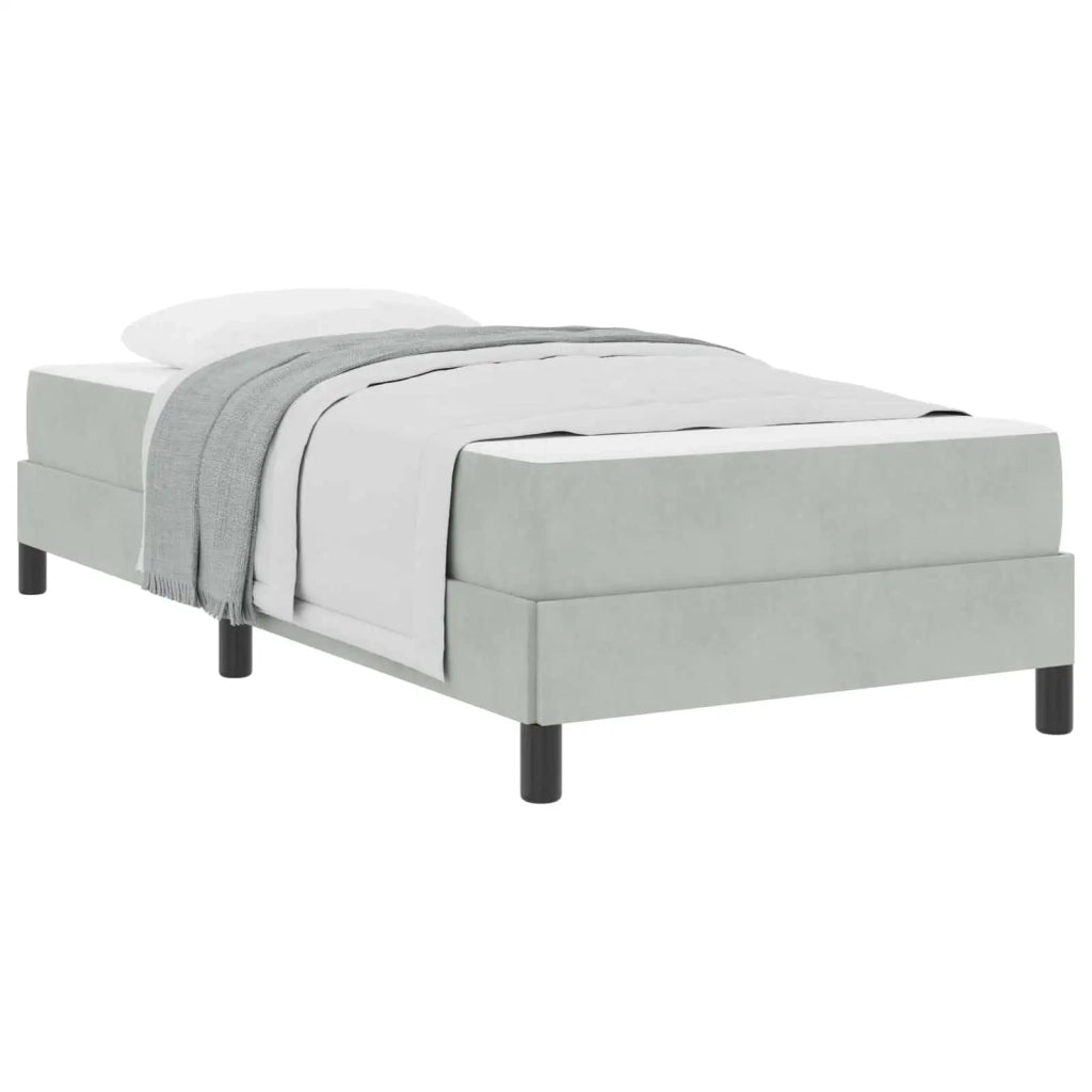 Letto a molle con materasso Grigio chiaro 90 x 190 cm Tessuto 3398659