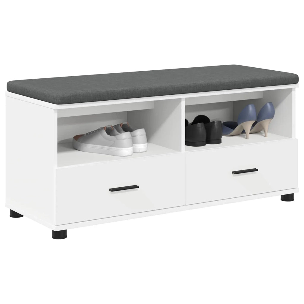 Panca per ingresso con cuscino Bianco 100 x 38 x 46 cm 891464