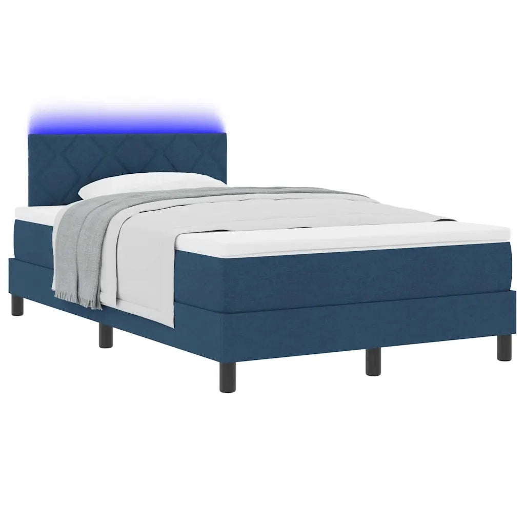 Letto a molle con materasso con led Blu 120 x 200 cm Tessuto 3342281